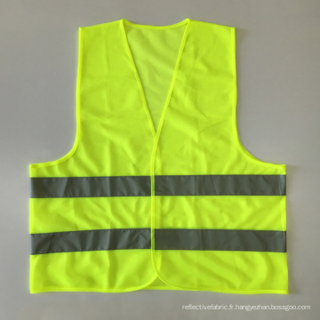 Veste de sécurité fluorescente jaune orange économique avec ruban réfléchissant